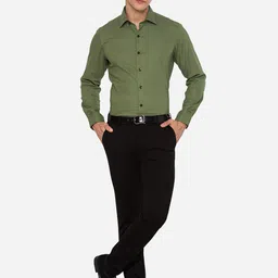 JB STUDIO Men Green Slim Fit Formal Shirt image 2
