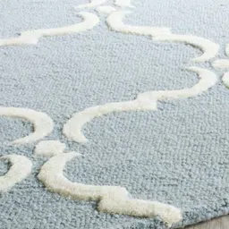 Safiya Carpet Blue & White Geometric Woollen Carpet image 3