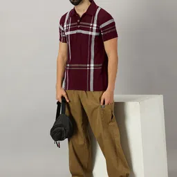 AUSK Checked Polo Collar Short Sleeves Regular T-shirt image 3