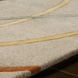 Safiya Carpet Beige & Maroon Floral Printed Hand-Tufted Woollen Carpet image 5