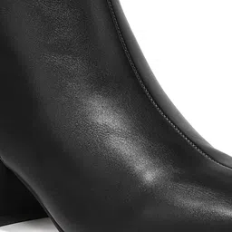 London Rag Women Davia Textured Block-Heeled Leather Mid-Top Regular Boots image 3