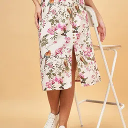 Honey by Pantaloons Printed Straight Knee-Length Mid-Rise A-Line Skirts-picture-36