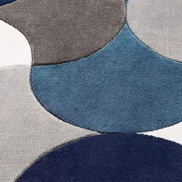 Safiya Carpet Blue Abstract Hand-Tufted Woollen Carpets image 3