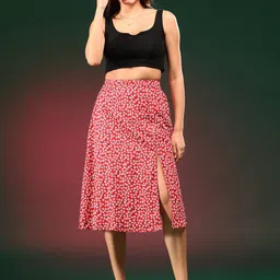 Stylecast X Kotty Printed A-Line Knee Length Skirts image 2