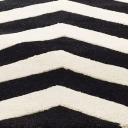 Safiya Carpet Black & White Geometric Hand-Tufted Woollen Carpets image 4