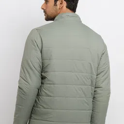 Status Quo Men Olive Green & Grey Reversible Puffer Jacket image 2