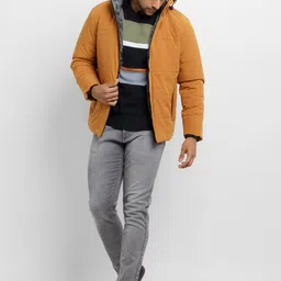 Status Quo Men Mustard Quilted Jacket image 4