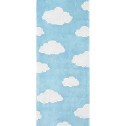 Safiya Carpet Blue & White Geometric Printed Hand-Tufted Woollen Carpet image 3