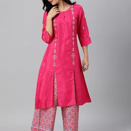 W Women Rose Floral Printed Trousers image 4