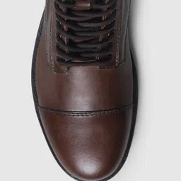 Jack & Jones Men Textured Leather Regular Boots image 4