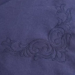 Soumya Navy Blue Set Of 7 Embroidered 6 Seater Pure Cotton Table Linen Set image 2