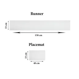 OASIS Grey & White 5 Pieces Printed Cotton Table Mats with Runner image 2