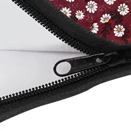 Stylista Maroon & White Floral Bed Server Mat with Zipper Table Placemats image 2