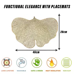 Kuber Industries 4 Pieces Beige Butterfly Shaped Table Placemats image 2