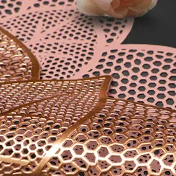 Dakshya Industries Copper Toned 4 Pieces Floral Table Placemats image 2