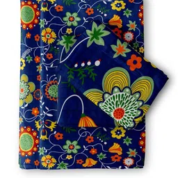 LABHAM Navy Blue & Green 180 TC 2 Single Bedsheet with 2 Pillow Covers image 5