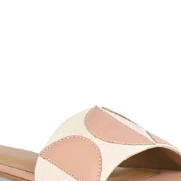 CAI Women Geometric Canvas Open Toe Flats image 5