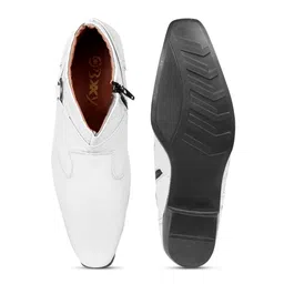 Bxxy Men Mid Top Block Heel Elevator Formal Boots With Buckle Detail image 3