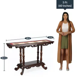 mudramark from pepperfry Kria Teak Wood Console Table in Walnut Finish image 3