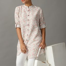 SHOWOFF Women Floral Printed Casual Longline Shirt-picture-30