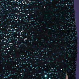 Trend Arrest Green Sequined A-Line Skirt image 4