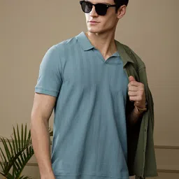 DAMENSCH Statement Johnny Collar Herringbone Texture Polo T-Shirts-picture-42