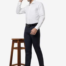 METAL Slim Fit Micro Checked Cotton Formal Shirt image 5