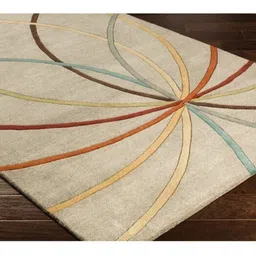 Safiya Carpet Beige & Maroon Floral Printed Hand-Tufted Woollen Carpet image 2