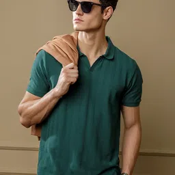 DaMENSCH Statement Johnny Collar Herringbone Texture Polo T-Shirts-picture-26
