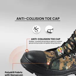 UNISTAR Men Mid Top Printed Canvas Hiking Boots image 4