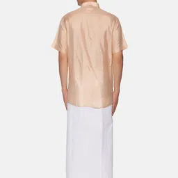 Sethukrishna Men Orange & White Shirt with Dhoti Pants image 5