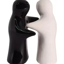 the decor lane Tasteful Twins Black & White Ceramic (Set of 2) Salt & Pepper Shaker image 3