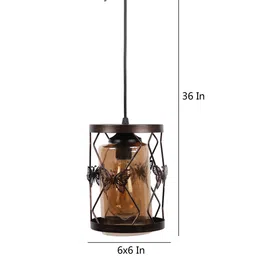 foziq Brown Solid Pendant Ceiling Lamp image 3