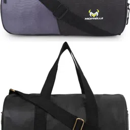monvelli 20 L Gym Duffel Bag - GYM DUFFLE BAG FOR INDOOR OUTDOOR SPORTS - Black, Grey, Black-picture-14