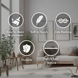 Sapana Carpet-Mats Silver Toned & Grey Geometric Printed Anti-Skid Woollen Carpet image 2