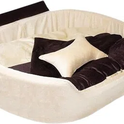 furry smile Luxury Soft Ethinic Beds , Sofas & Chair With Haddi and Coller For Dog And Cat XXL Pet Bed image 2