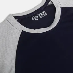 CHIMPRALA Boys Navy Blue(PACK OF 2) Colourblocked Moisture Wicking Applique T-shirt image 4