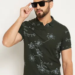 OGEN Floral Printed Polo Collar T-shirt image 3