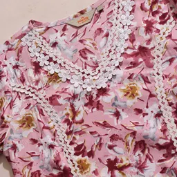 Anouk Floral Printed Regular Kurta with Palazzos & Dupatta image 5