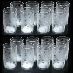 sheakox (Pack of 16) Prism Pattern Glass Set 16 Glass Set Water/Juice Glass-picture-16