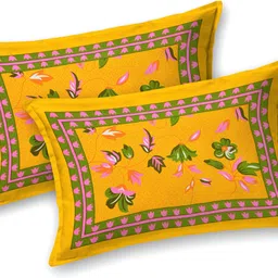 pink city Cotton Double Flat 144 TC Printed Bedsheet image 5