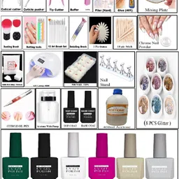 appetina Basic Nail art Products Tools with 6 Pcs Gel Polish Top and Base Coat-picture-21