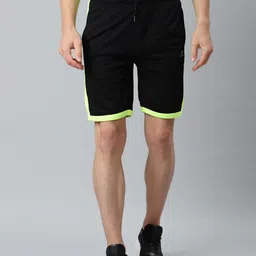 Alcis Men Black Solid Slim Fit Mid-Rise Sports Shorts-picture-12