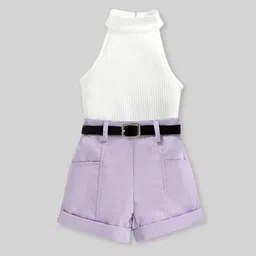 INCLUD Girls Halter Neck Top With Shorts & Belt image 2