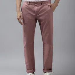 Blackberrys Men Dusty Pink Solid B-95 Slim Fit Regular Trousers-image-89