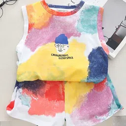 INCLUD Boys Abstract Printed Tshirt With Shorts image 2