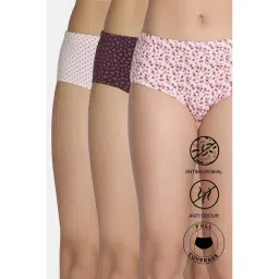 Zivame Medium Rise Full Coverage Hipster Panty - Multicolor (Pack of 3) image 1