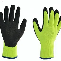 ss & ww 2 PAIR COMBO ONE RUBBER LATEX WATER RESISTANT FOR WASHING CLEANING LONG SLEEVE AND OTHER BLACK RUBBER COATED USED FOR WORK IN HOMES AS WELL AS WELL OUTDOOR Nitrile, SyntheticSafety Gloves image 3