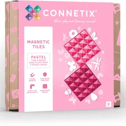 connetix Pastel Pink & Berry Base Plate Pack, 2 Pieces-picture-26