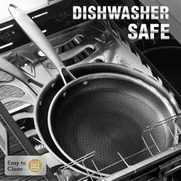 pald Steel Frying Pan,Honeycomb Carving,Non-stick Skillet forAll Cooktops,Cool Handle Fry Pan 26 cm diameter 1.5 L capacity image 2